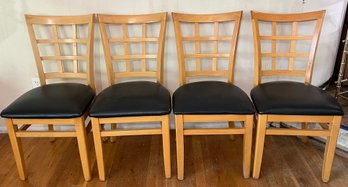 Wooden Cushioned Dining Chairs - 4 Total