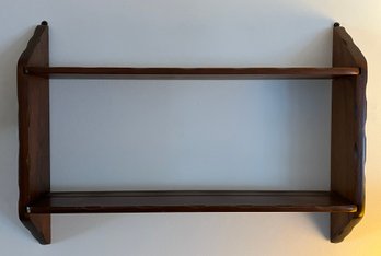 Solid Wood 2-tier Wall Shelf