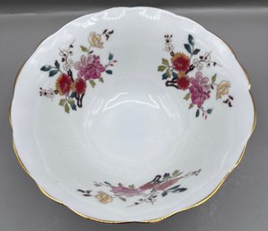 Royal Kent Made In Staffordshire England Bone China Gold Trim Floral Bowl