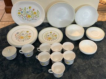 Corelle Spring Meadow Pattern Tableware Set - 45 Pieces Total