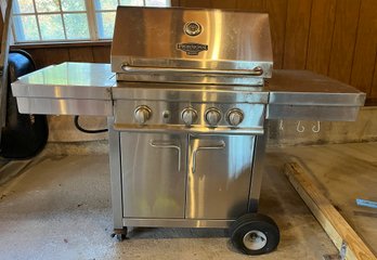 Char-broil Professional Series Stainless Steel 3-burner Propane Barbecue With Rotisserie On Wheels