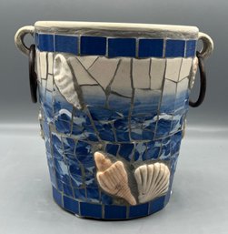 Maxcera Mosaic Tile Seashell/beach Pattern Ice Bucket With Handles