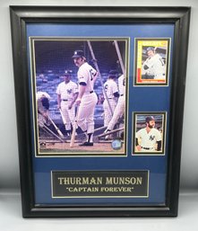 Thurman Munson Laser Cut Photo And Card Framed  - Captain Forever