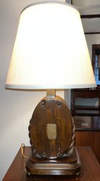 Vintage Ships Block Converted Nautical Table Lamp