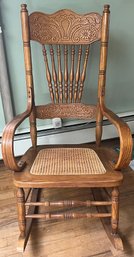 Solid Wood Cane-back Rocking Chair