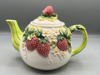 CBK Hand Painted Ceramic Floral Pattern Teapot - Made In Taiwan