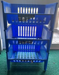 3 Tier Blue Stackable Storage Crates