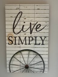 Decorative Wooden Wall Sign - Live Simply
