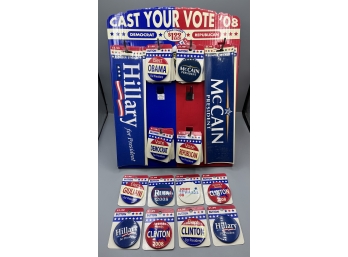 Cast Your Vote 2008 Presidential Campaign Stickers/pins - Assorted Lot