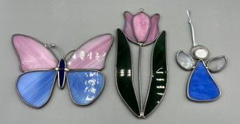 Stained Glass Window Ornaments - 3 Total