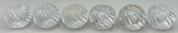 Cut Glass Swirl Style Candlestick Holder Set - 6 Total