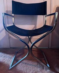 MCM Chrome And Canvas Directors Chair