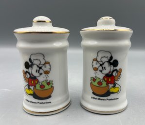 Walt Disney Mickey Mouse Pattern Porcelain Salt And Pepper Shaker Set - 2 Total