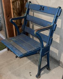 Vintage NY Yankees Wooden Metal Stadium Chair