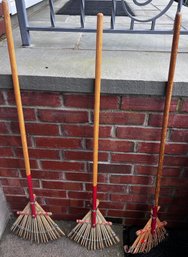 Wood Handled Lawn Rakes- Lot Of 3