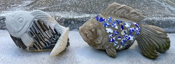 Cement Stonefish Statues - 2 Total