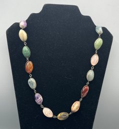 Wire Wrapped Gemstone Beaded Necklace