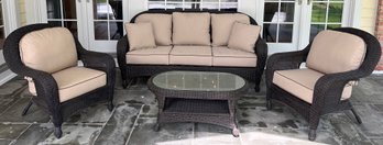 Outdoor Wicker Patio Set - Sunbrella Cushions Included - 4 Piece Lot