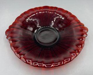 Anchor Hocking Royal Ruby Red Old Cafe Candy Dish With Tab Handles