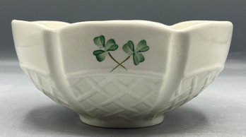 Belleek Porcelain Shamrock Pattern Bowl - Made In Ireland