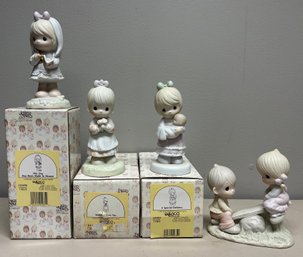 Enesco Precious Moments Porcelain Figurines - 5 Total