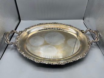 Silver Plated Serving Tray With Handles