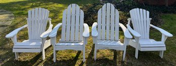 Solid Wood Adirondack Chairs - 4 Total