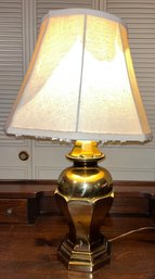 Solid Brass Table Lamp - Torn Shade
