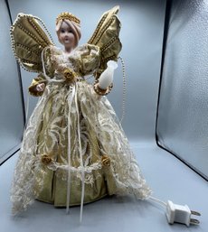 Decorative Porcelain Beaded Lighted Angel Tree Topper