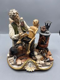 RARE Capodimonte Bisque Porcelain Statue - Pinocchio With Nino Manfredi - Made In Italy