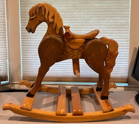 Solid Wood Childrens Rocking Horse