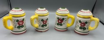 Vintage Ucagco PY Hand Painted Ceramic Salt And Pepper Shaker Set - 4 Total