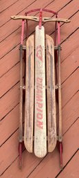 Vintage Champion Wooden Sled With Metal Frame #5