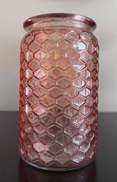 Pink Glass Honeycomb Vase