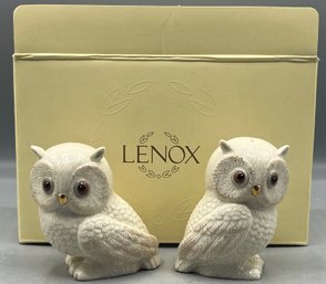 Lenox Ivory Fine China Owl Salt & Pepper Shaker Set - 2 Total With Box
