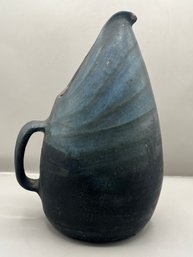 Handcrafted Pottery Pitcher - Artist Engraved