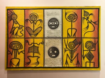 Taino Signed Oil On Canvas Art