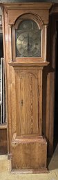 Wood And Brass Face Grandfather Clock