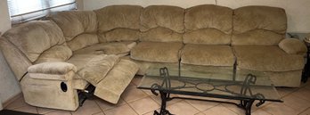 Leather Masters Micro-suede 5-piece Sectional Manual Recliner Sofa