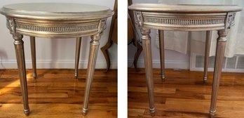 Solid Wood Round End Tables - 2 Total