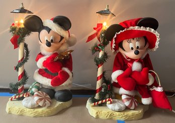 Mickey Unlimited Santas Best Mickey & Minnie Animated Decorations - 2 Total