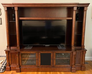 Solid Wood 2-piece Entertainment Center