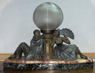 Art Deco Lamp With Marble Base