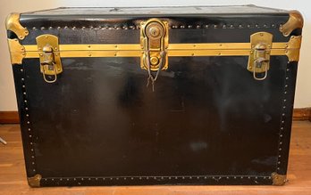 U.S. Trunk Co. Wooden Storage Trunk With Brass Hardware - Key Included