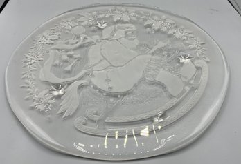 Decorative Frosted Glass Christmas Pattern Plate