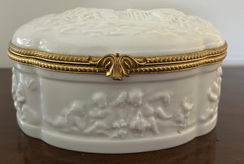 Limoges Chamart Cherub Goddess Jewelry Box- Made In France