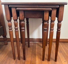 Wooden Nesting Table Set - 3 Total