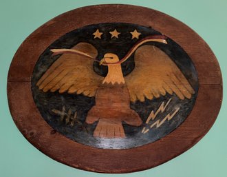 Hand Painted Wooden Eagle Pattern Wall Plaque