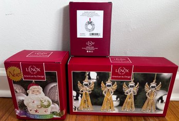 Assorted Lenox Christmas Ornaments- Set Of 3