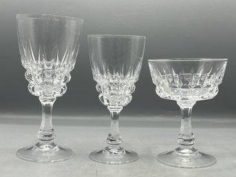 Cut Crystal Wine Set - 45 Pieces Total
